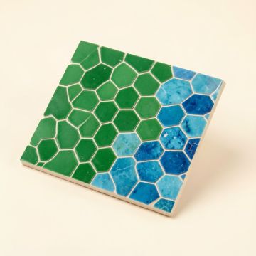 4 '' X 4 '' Porcelain Honeycomb Mosaic Tile (synthetic illustration; no displayed measurements)