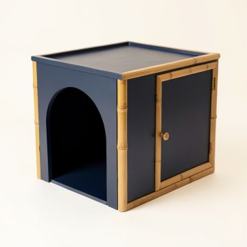 Stone Arc Empty Furniture-Style Litter Enclosure - Navy (synthetic illustration; no displayed measurements)
