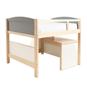 Daylin Solid Wood Platform Loft Bed With Built-In-Desk