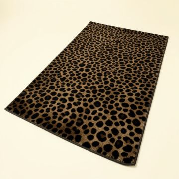 Hand-Tufted Animal Print Dark Brown/Black Area Rug (synthetic illustration; no displayed measurements)