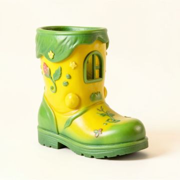 Enchanted Rain Boot Fairy House Reading Frog Outdoor Decor Garden Light (synthetic illustration; no displayed measurements)