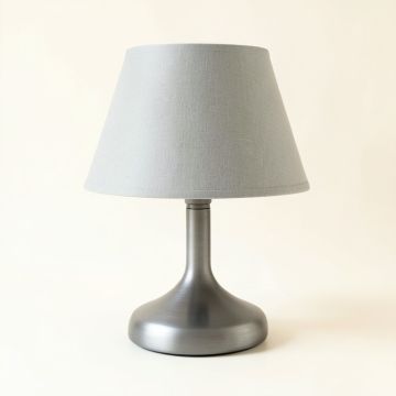 Oak Bend Table Lamp With A Plain Fabric Shade - Gray (synthetic illustration; no displayed measurements)