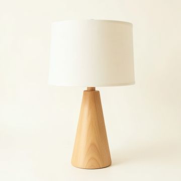 Heath Dale Table Lamp With A Plain Fabric Shade - Ivory (synthetic illustration; no displayed measurements)