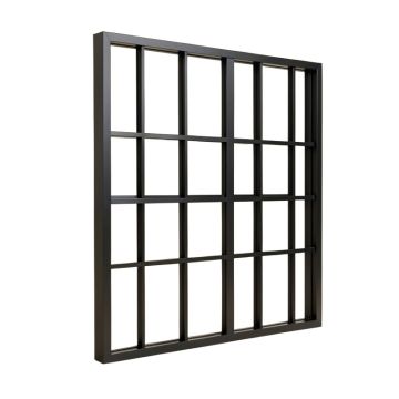 Metal Window Pane Design Wall Decor With 20 Panes , Black