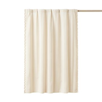 Elm Dell Shower Curtain Hanging Flat From A Plain Rod - Cream