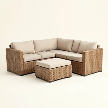 Aided Patio Sectional With Cushions (synthetic illustration; no displayed measurements)
