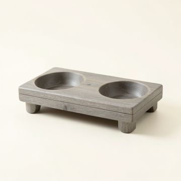 Rowan Dell Pet Feeding Stand With Two Plain Empty Bowls - Gray (synthetic illustration; no displayed measurements)