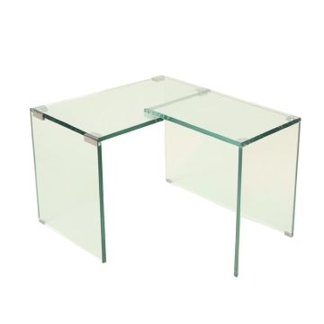 Galiena Glass L-Shape Desk