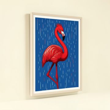 Raining Color Flamingo Graphic Art (synthetic illustration; no displayed measurements)