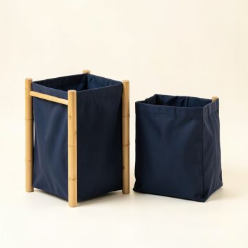 Reed Bridge Laundry Sorting Station With Plain Removable Bags - Navy (synthetic illustration; no displayed measurements)