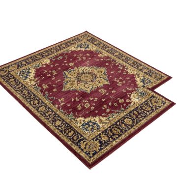 Korn Power Loom Burgundy/Blue/Gold Rug