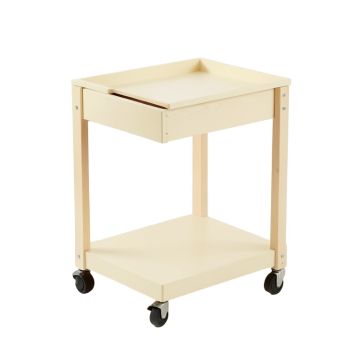 Reed Bend Empty Rolling Workshop Cart - Cream