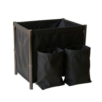 Summit Crest Laundry Sorting Station With Plain Removable Bags - Black