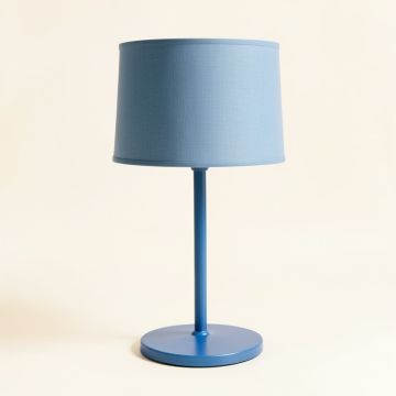Lake Bend Table Lamp With A Plain Fabric Shade - Blue (synthetic illustration; no displayed measurements)