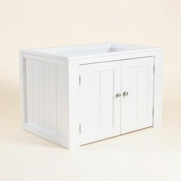 Olive Dale Empty Furniture-Style Litter Enclosure - White (synthetic illustration; no displayed measurements)