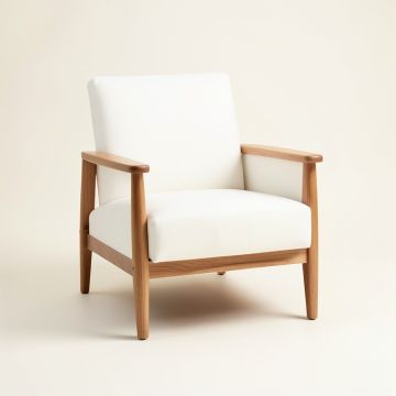 Cliff Edge Upholstered Armchair - White (synthetic illustration; no displayed measurements)