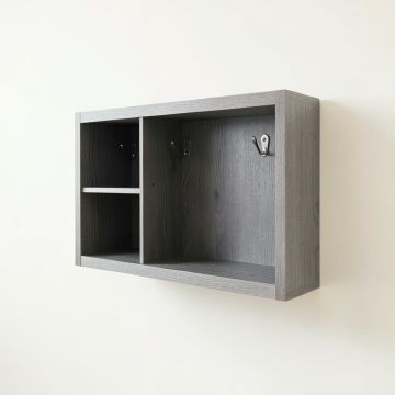 Reed Branch Wall-Mounted Entryway Organizer Shelf - Gray (synthetic illustration; no displayed measurements)