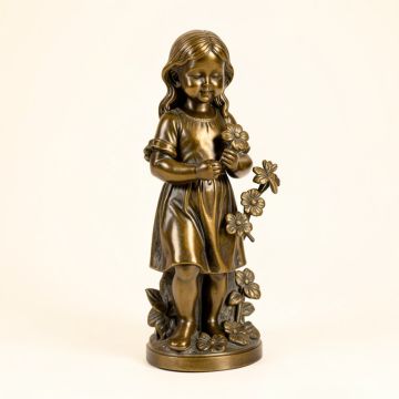 Gaspar Bollen Girl Picking Flowers Statue (synthetic illustration; no displayed measurements)