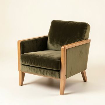 25.25 '' Wide Velvet Armchair (synthetic illustration; no displayed measurements)
