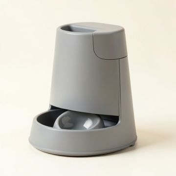 Pet Cat Dog Automatic Feeders Dispenser Automatic Gravity Feeders Bottle Stand Gray (synthetic illustration; no displayed measurements)