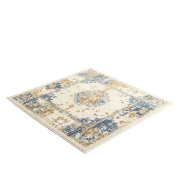 Coughlin Abstract Ivory/Blue/Gold Area Rug (synthetic illustration; no displayed measurements)