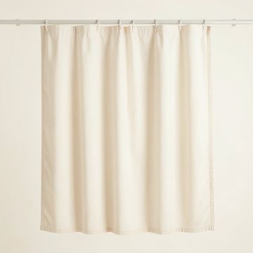 Laurel Brook Shower Curtain Hanging Flat From A Plain Rod - Cream (synthetic illustration; no displayed measurements)