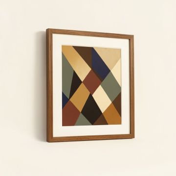 Geometric Abstract Framed Graphic Art (synthetic illustration; no displayed measurements)