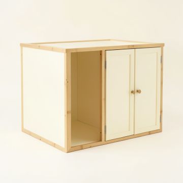 Aspen Canyon Empty Furniture-Style Litter Enclosure - Cream (synthetic illustration; no displayed measurements)