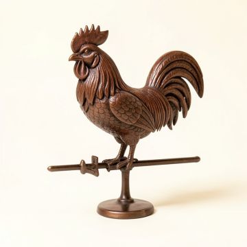 Grisha Metal Reproduction Rooster Weather Vane (synthetic illustration; no displayed measurements)