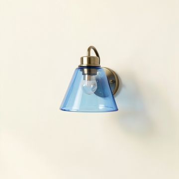 Birch Bend Wall Sconce Mounted On A Plain Wall - Blue (synthetic illustration; no displayed measurements)