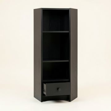 Aspen Bridge Narrow Cubby Tower - Black (synthetic illustration; no displayed measurements)