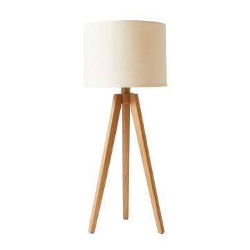 Heath Bluff Floor Lamp With A Plain Fabric Shade - Beige