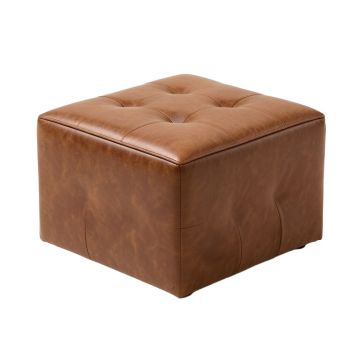 Francis 15 '' Wide Faux Leather Tufted Square Storage Ottoman