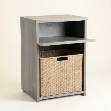 Moss Bridge Freestanding Pull-Out Hamper Cabinet - Gray (synthetic illustration; no displayed measurements)