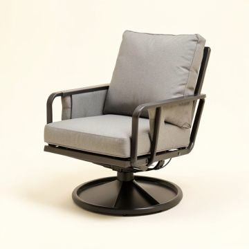 Romary Swivel Patio Chair With Cushions (synthetic illustration; no displayed measurements)