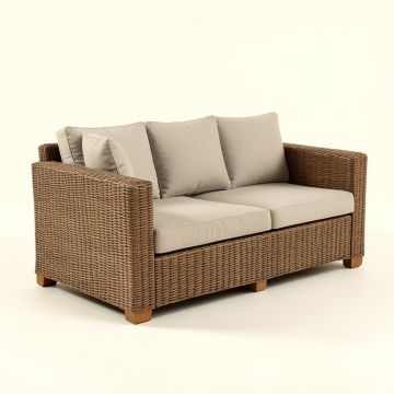 Hessmer Patio Sofa With Cushions (synthetic illustration; no displayed measurements)