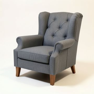 Posen 35 '' Wide Tufted Cotton Slipcovered Wingback Chair (synthetic illustration; no displayed measurements)