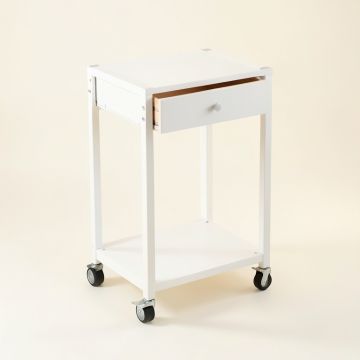 Willow Arc Empty Rolling Workshop Cart - White (synthetic illustration; no displayed measurements)