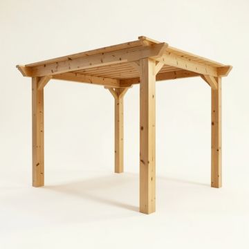 Solid Wood Pergola (synthetic illustration; no displayed measurements)