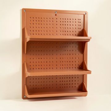 Wren Crest Empty Wall-Mounted Tool Organizer Panel - Terracotta (synthetic illustration; no displayed measurements)
