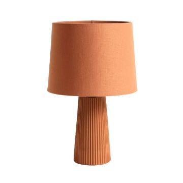 Lake Crossing Table Lamp With A Plain Fabric Shade - Terracotta