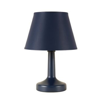 Heath Crossing Table Lamp With A Plain Fabric Shade - Navy