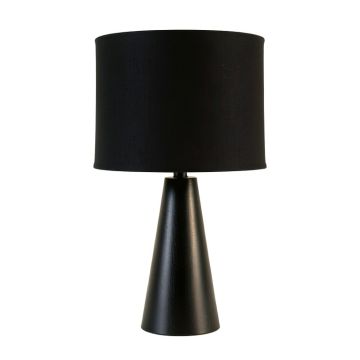 Harbor Bluff Table Lamp With A Plain Fabric Shade - Black