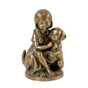Slaymaker Girl And Pup Reading Statue