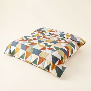 Refresh Geometric Cotton Duvet Cover (synthetic illustration; no displayed measurements)