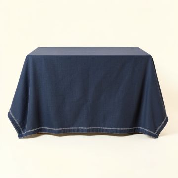 Fern Crossing Flat Bed Sheet - Navy (synthetic illustration; no displayed measurements)