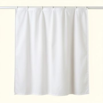 Cove Canyon Shower Curtain Hanging Flat From A Plain Rod - White (synthetic illustration; no displayed measurements)