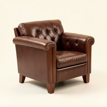 Acevedo 40 '' Wide Tufted Top Grain Leather Armchair (synthetic illustration; no displayed measurements)