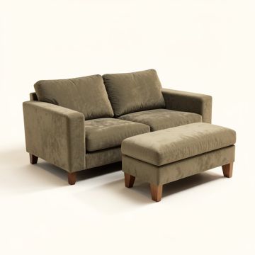 73.6 '' Wide Microfiber/Microsuede Reversible Sofa & Chaise With Ottoman (synthetic illustration; no displayed measurements)