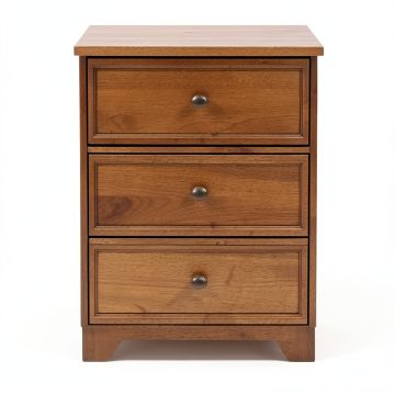 Deante 3 - Drawer Solid Wood Nightstand (synthetic illustration; no displayed measurements)